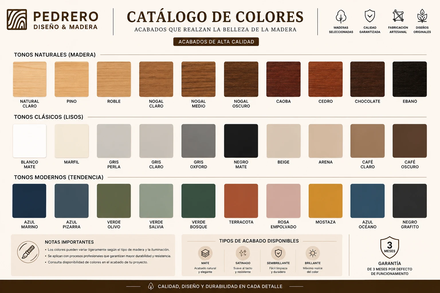 Catálogo de colores